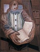 Juan Gris The clown scooped up the book Spain oil painting artist